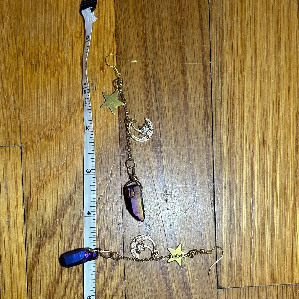 3/$25 Star and Moon Dangle Earrings - Picture 3 of 5